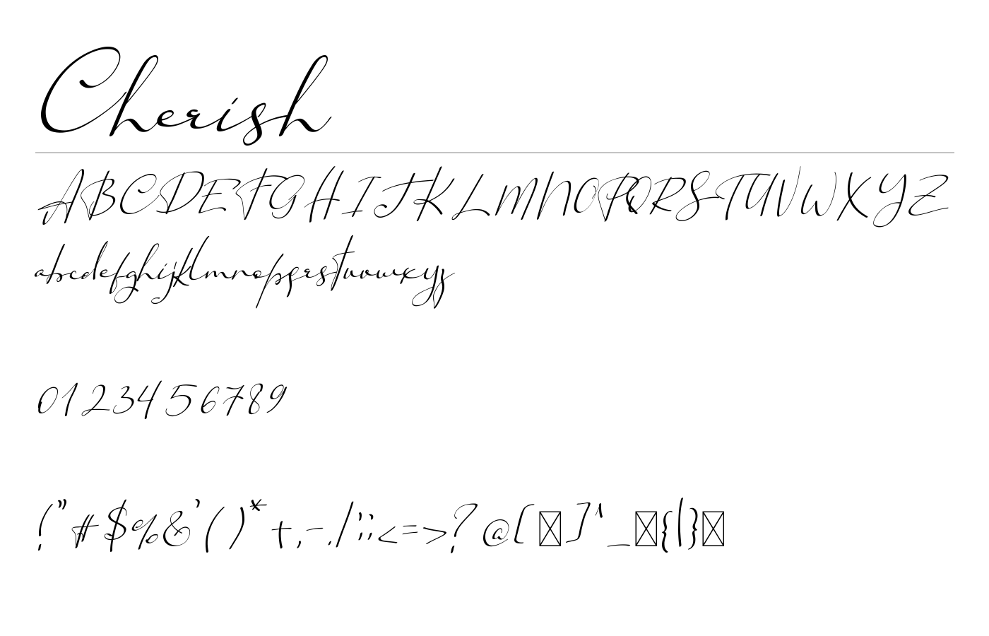 Cherish Font preview