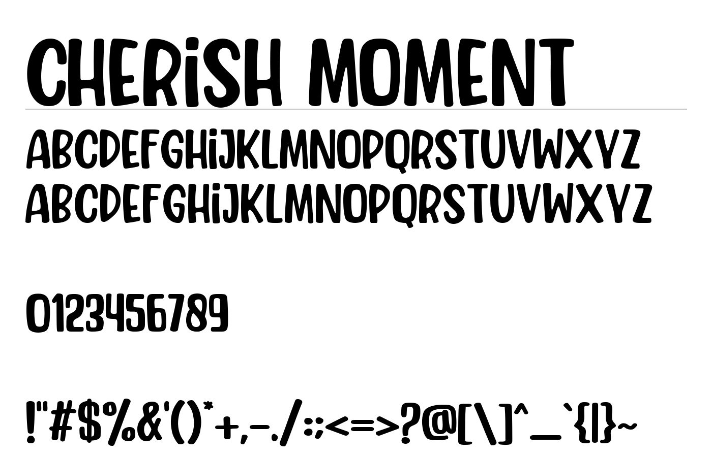 Cherish Moment Font preview