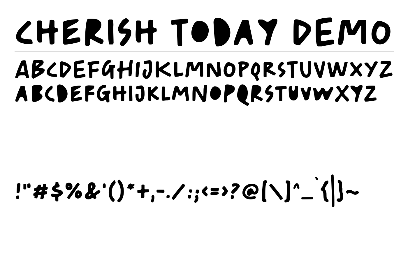 Cherish Today DEMO Font preview