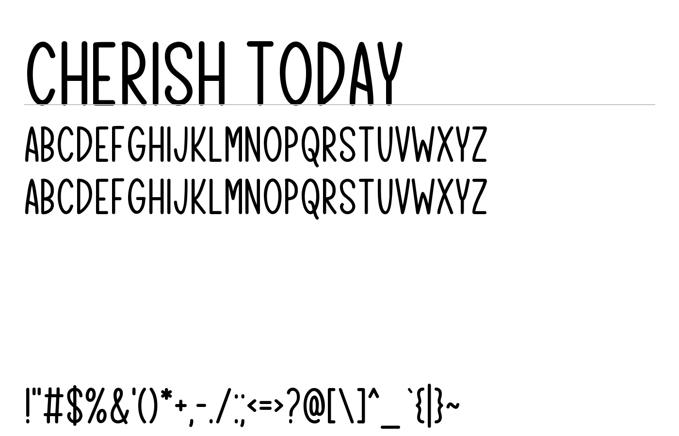 Cherish Today Font preview