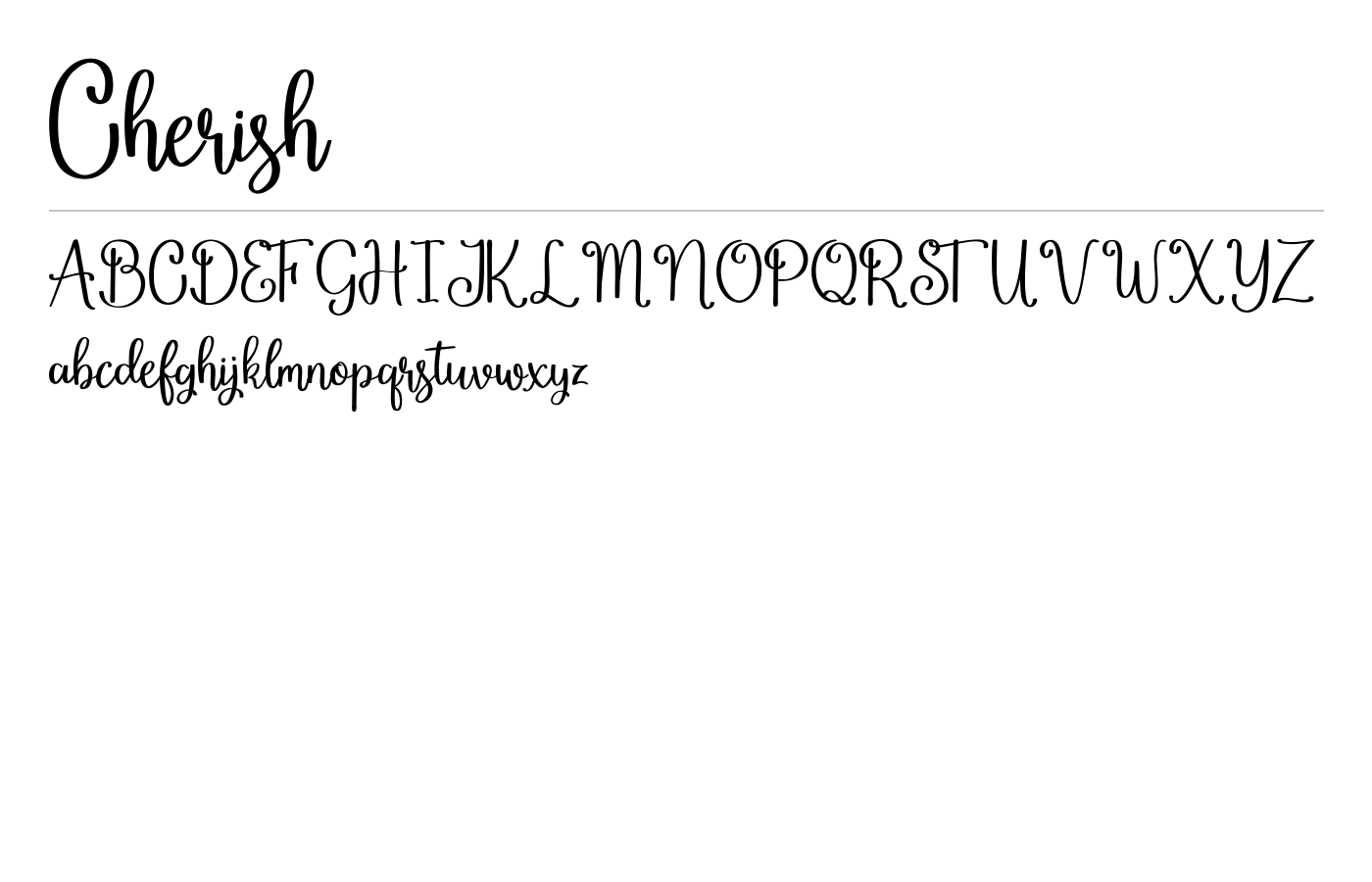 Cherish Font preview