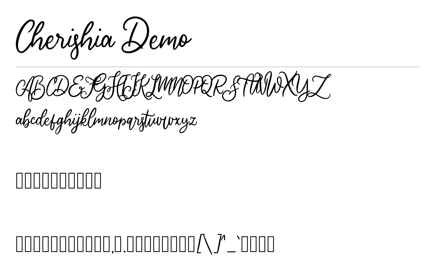Cherishia Demo Font preview