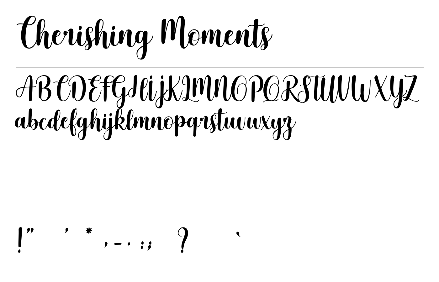 Cherishing Moments Font preview