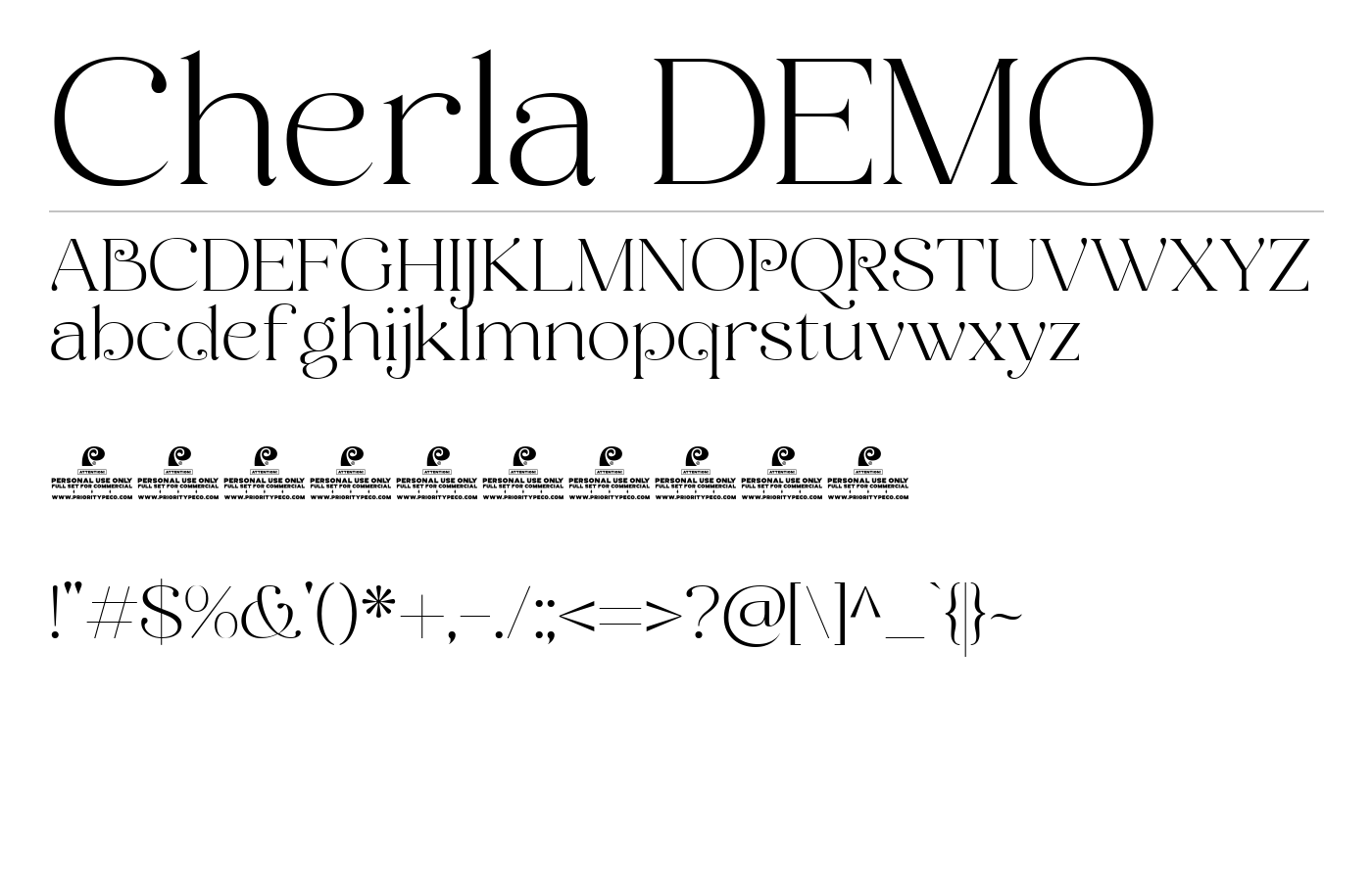 Cherla DEMO Font preview