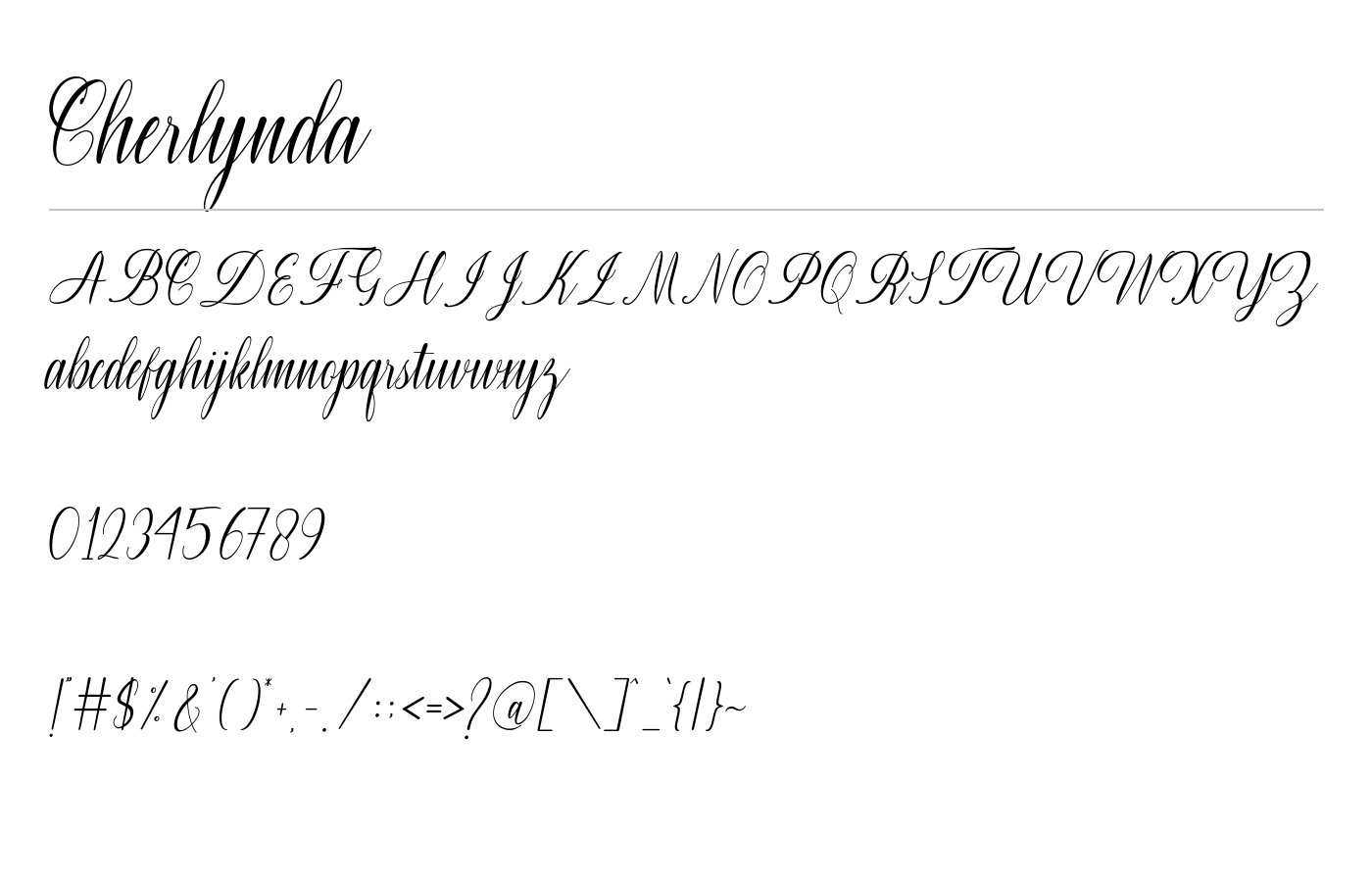 Cherlynda Font preview