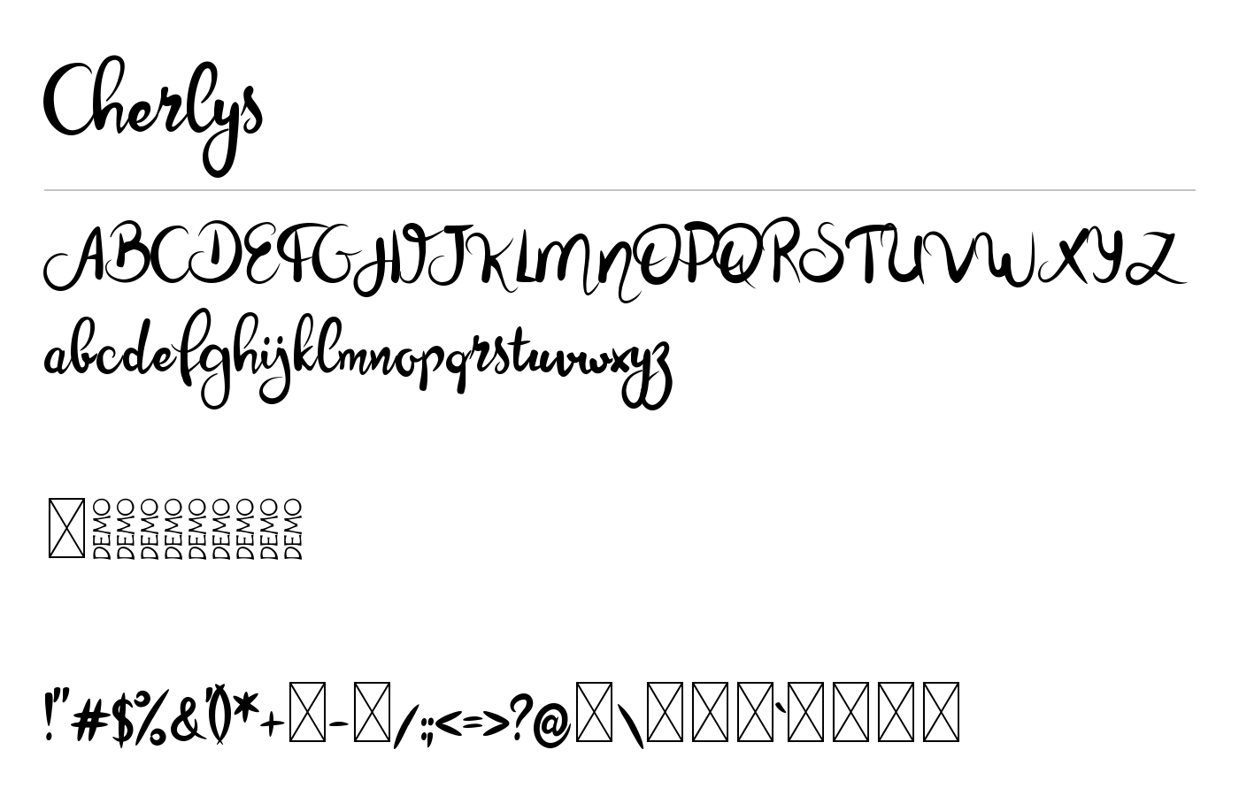 Cherlys Font preview