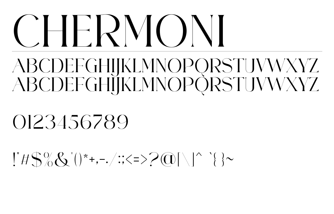 CHERMONI Font preview