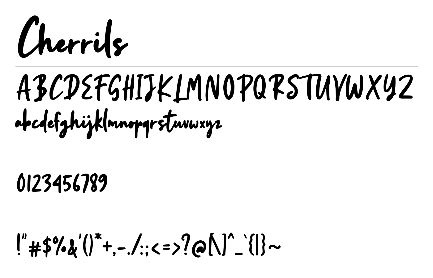 Cherrils Font preview