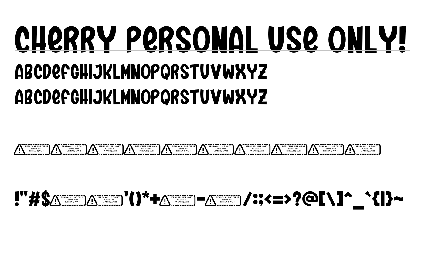 Cherry PERSONAL USE ONLY! Font preview