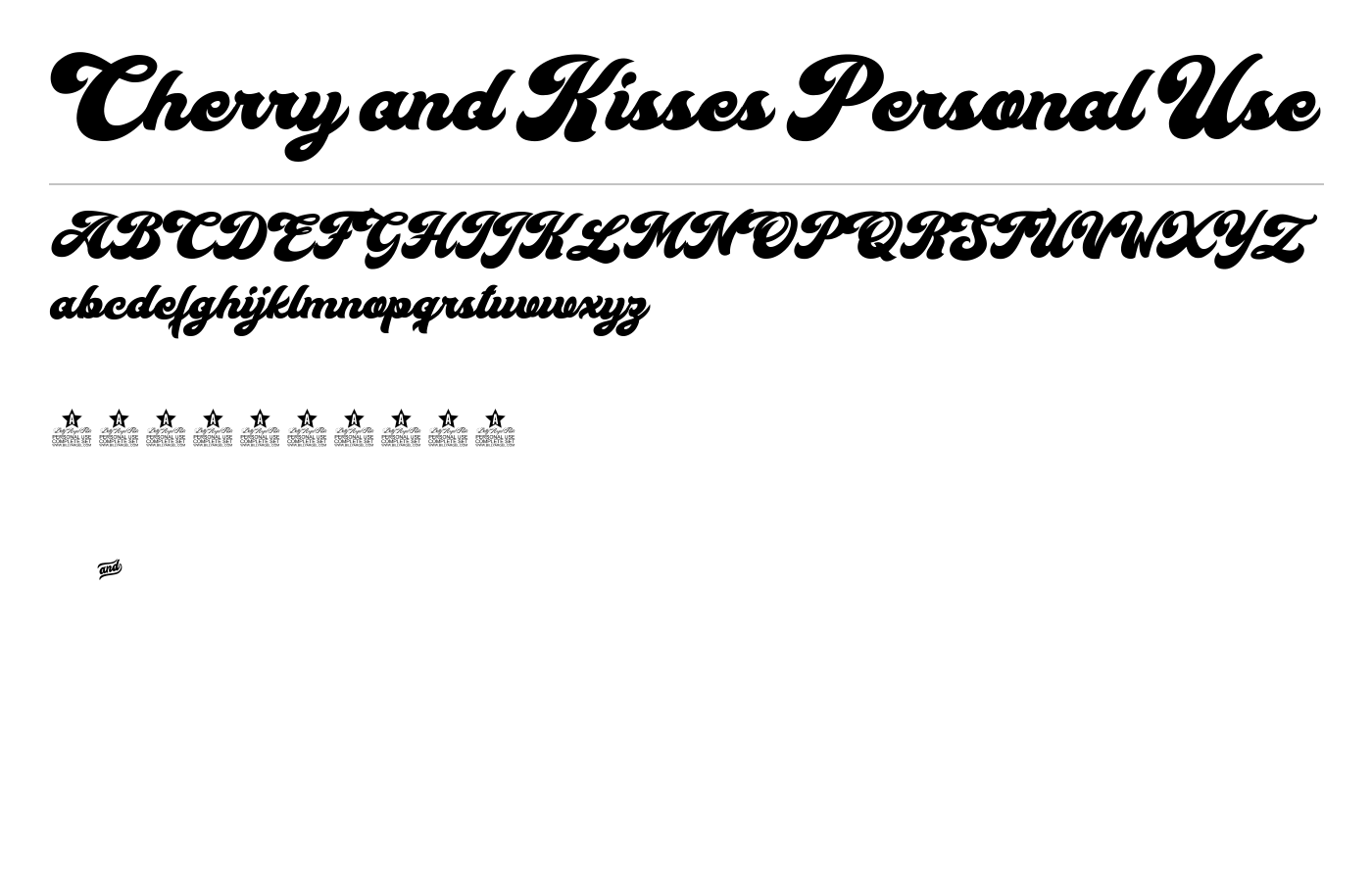 Cherry and Kisses Personal Use Font preview