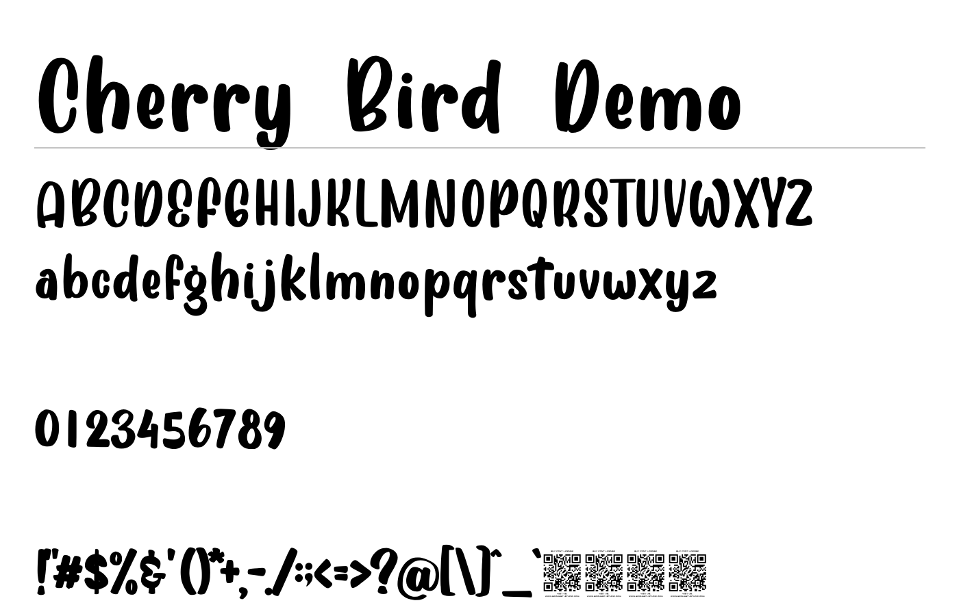 Cherry Bird Font preview
