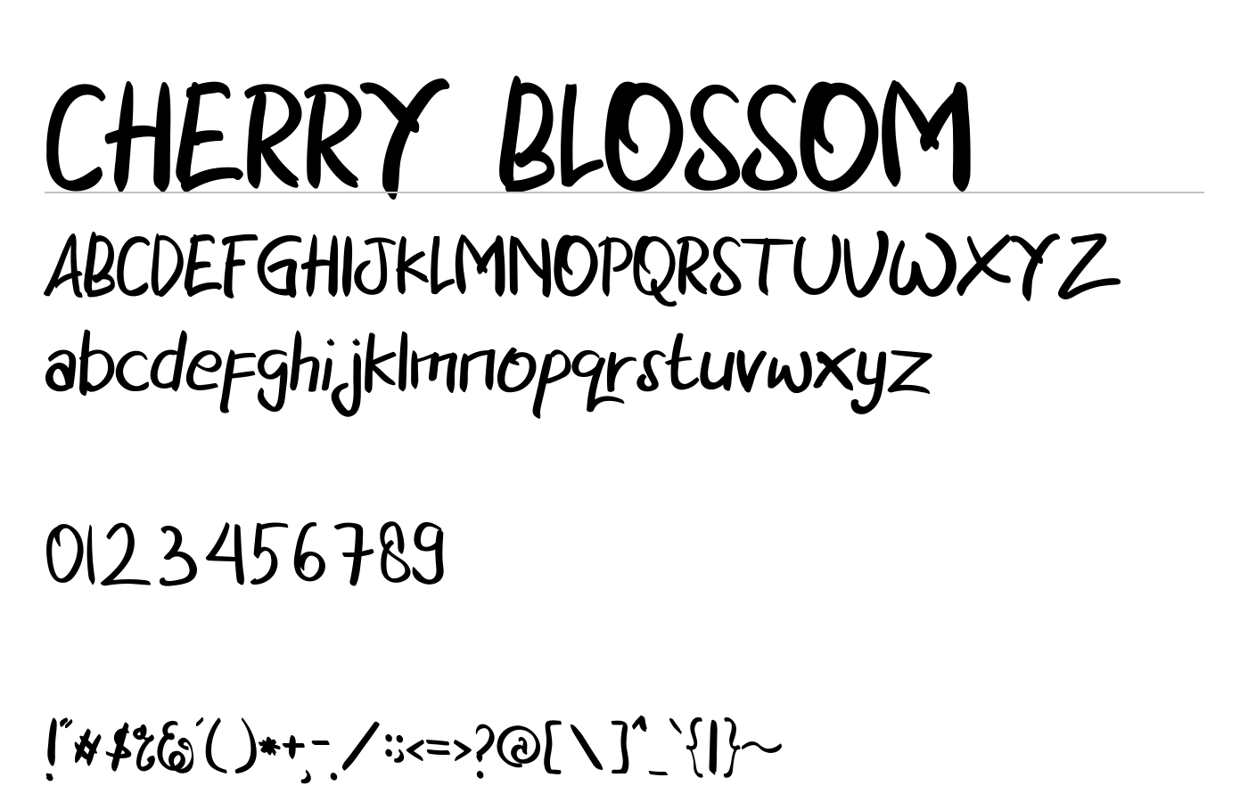 CHERRY BLOSSOM Font preview