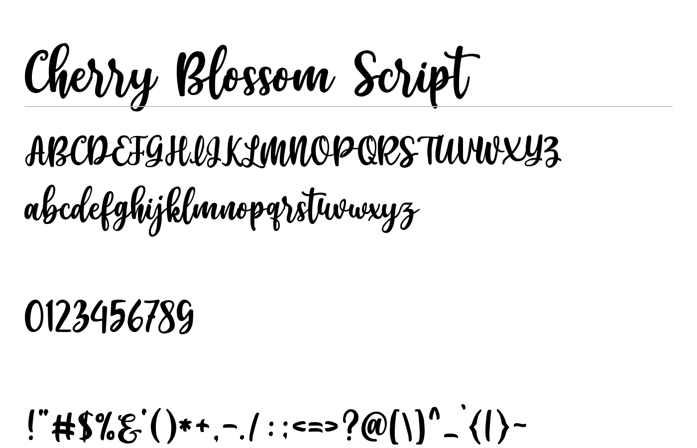 Cherry Blossom Script Font preview