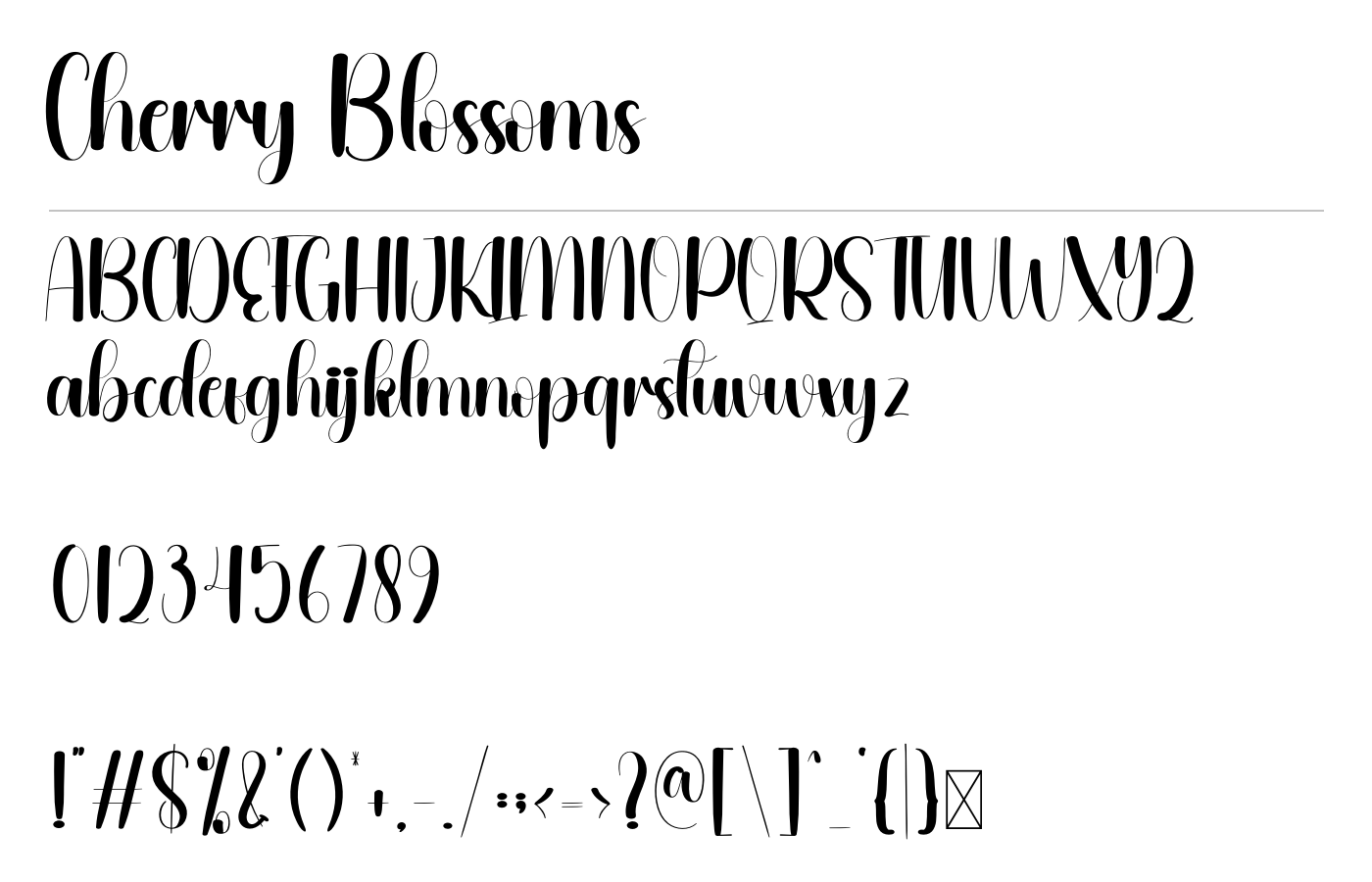 Cherry Blossoms Font preview