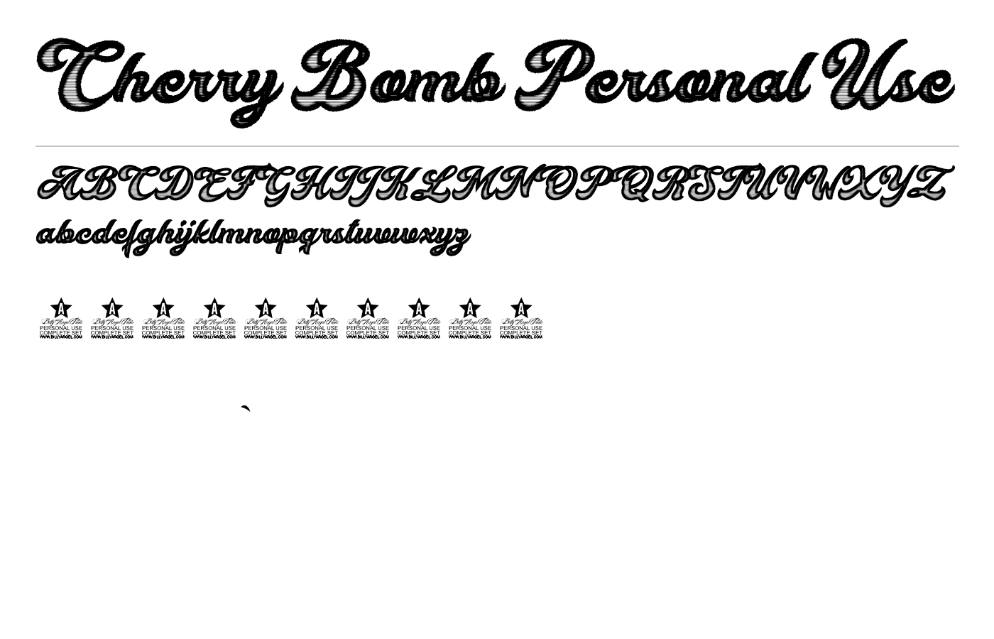 Cherry Bomb Personal Use Font preview