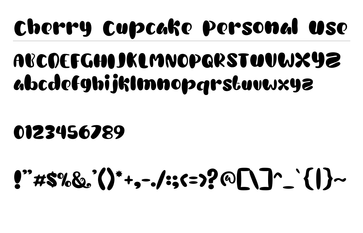Cherry Cupcake Personal Use Font preview
