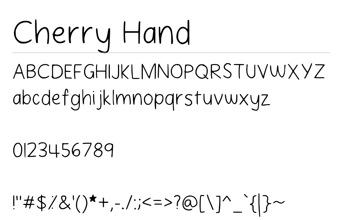 Cherry Hand Font preview