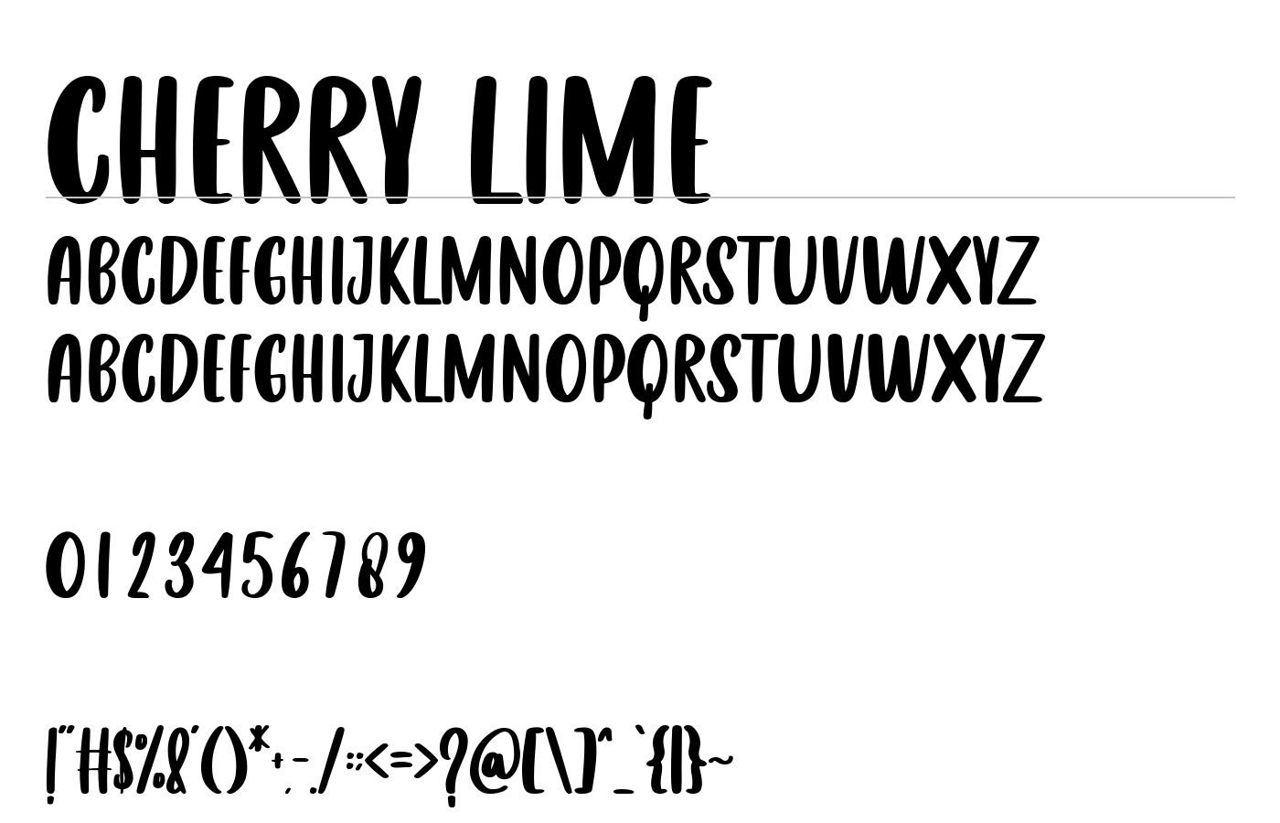 CHERRY LIME Font preview