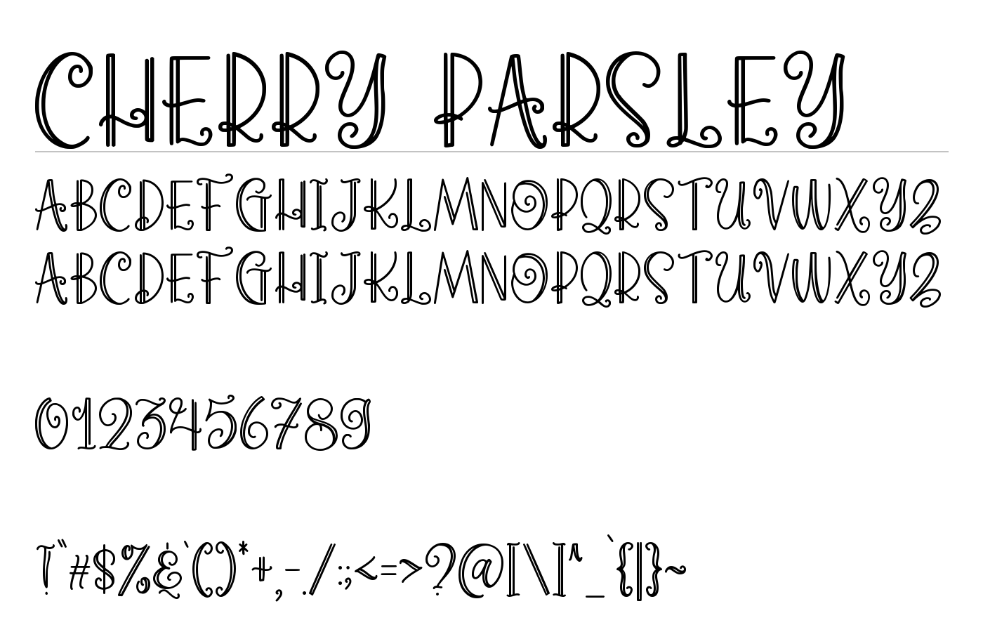 Cherry Parsley Font preview