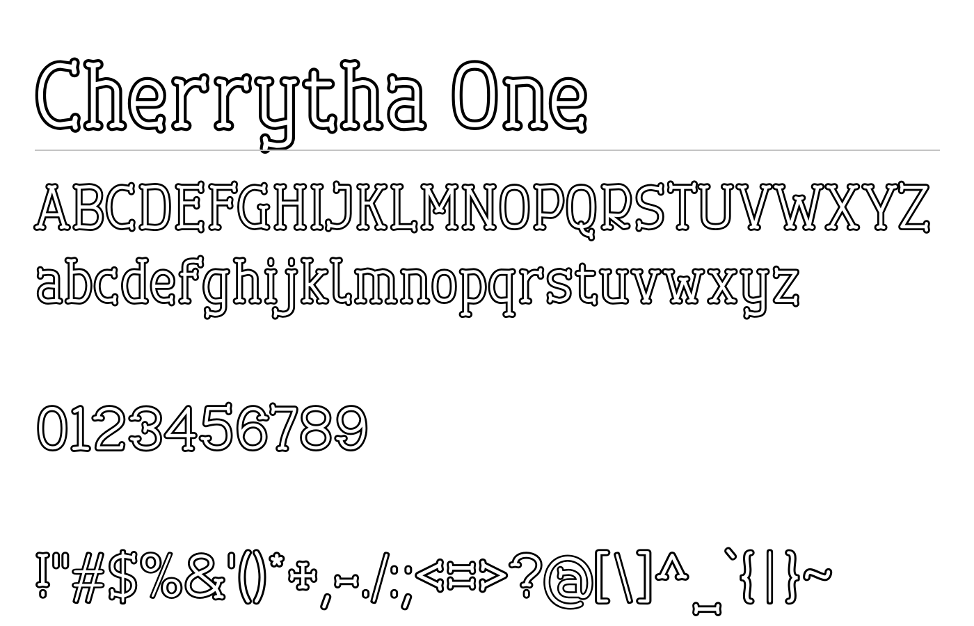 Cherrytha One Font preview