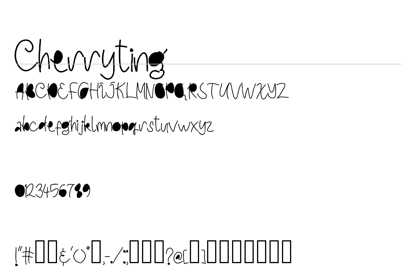 Cherryting Font preview