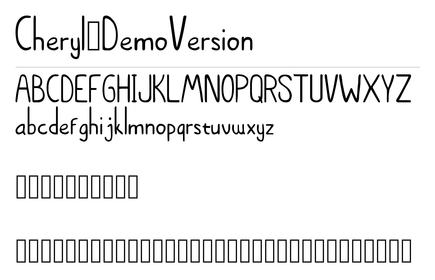 Cheryl_DemoVersion Font preview