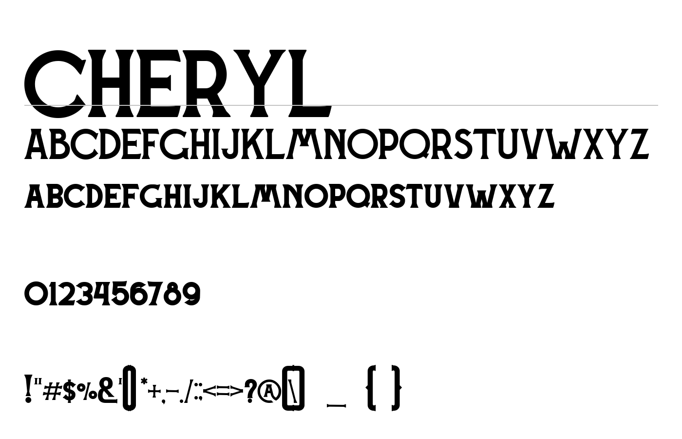 CHERYL Font preview
