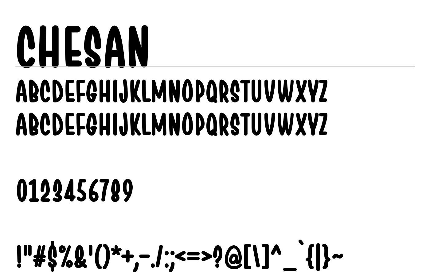Chesan Font preview