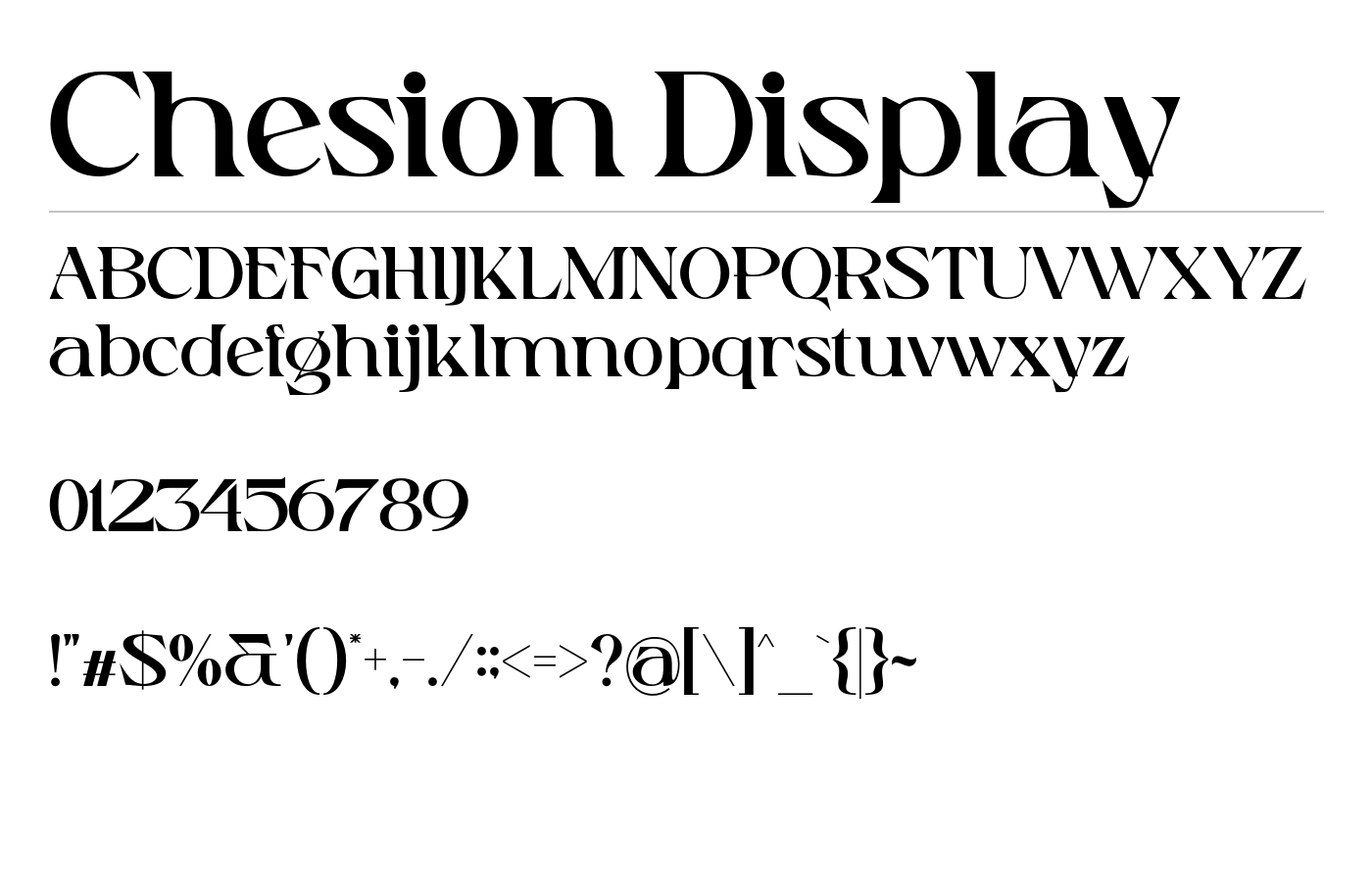 Chesion Display Font preview
