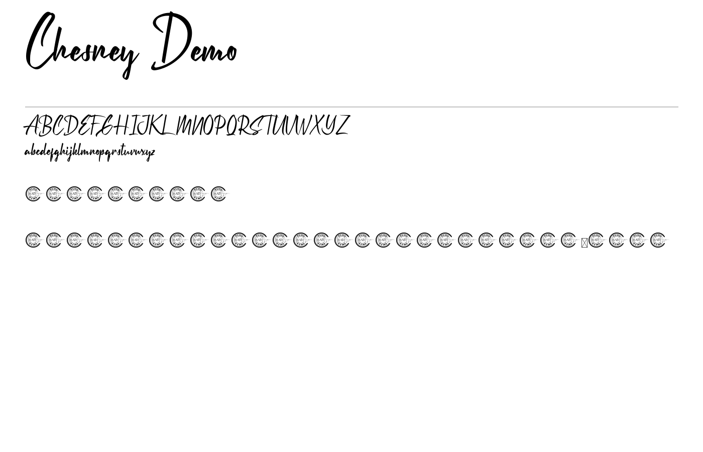 Chesney Demo Font preview