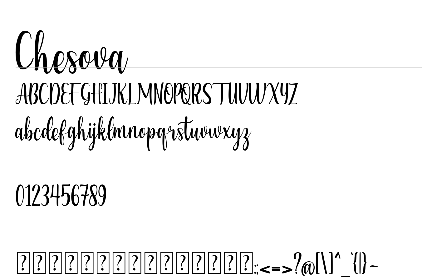 Chesova Font preview