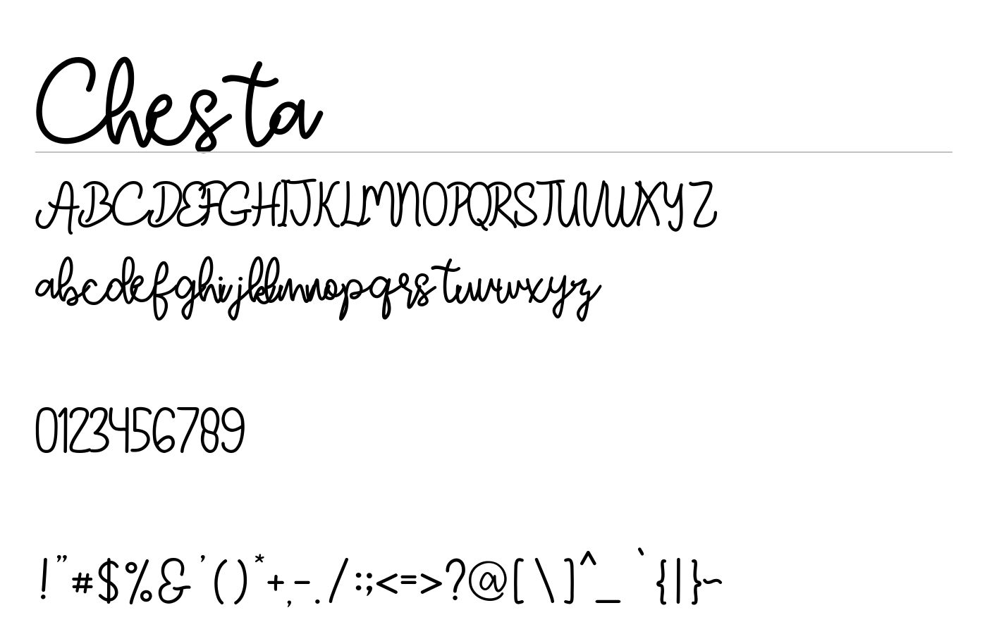 Chesta Font preview