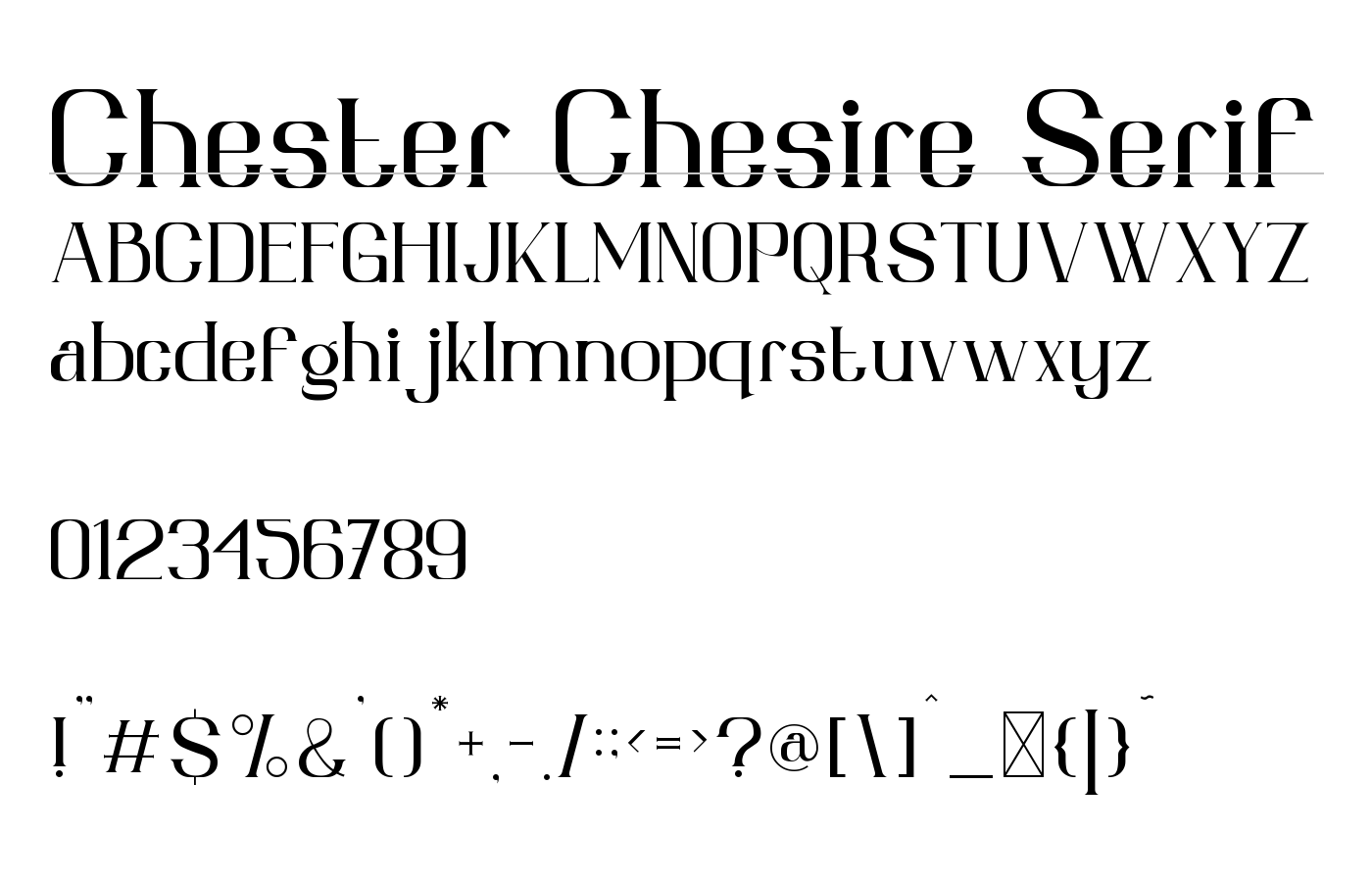 Chester Chesire Font preview