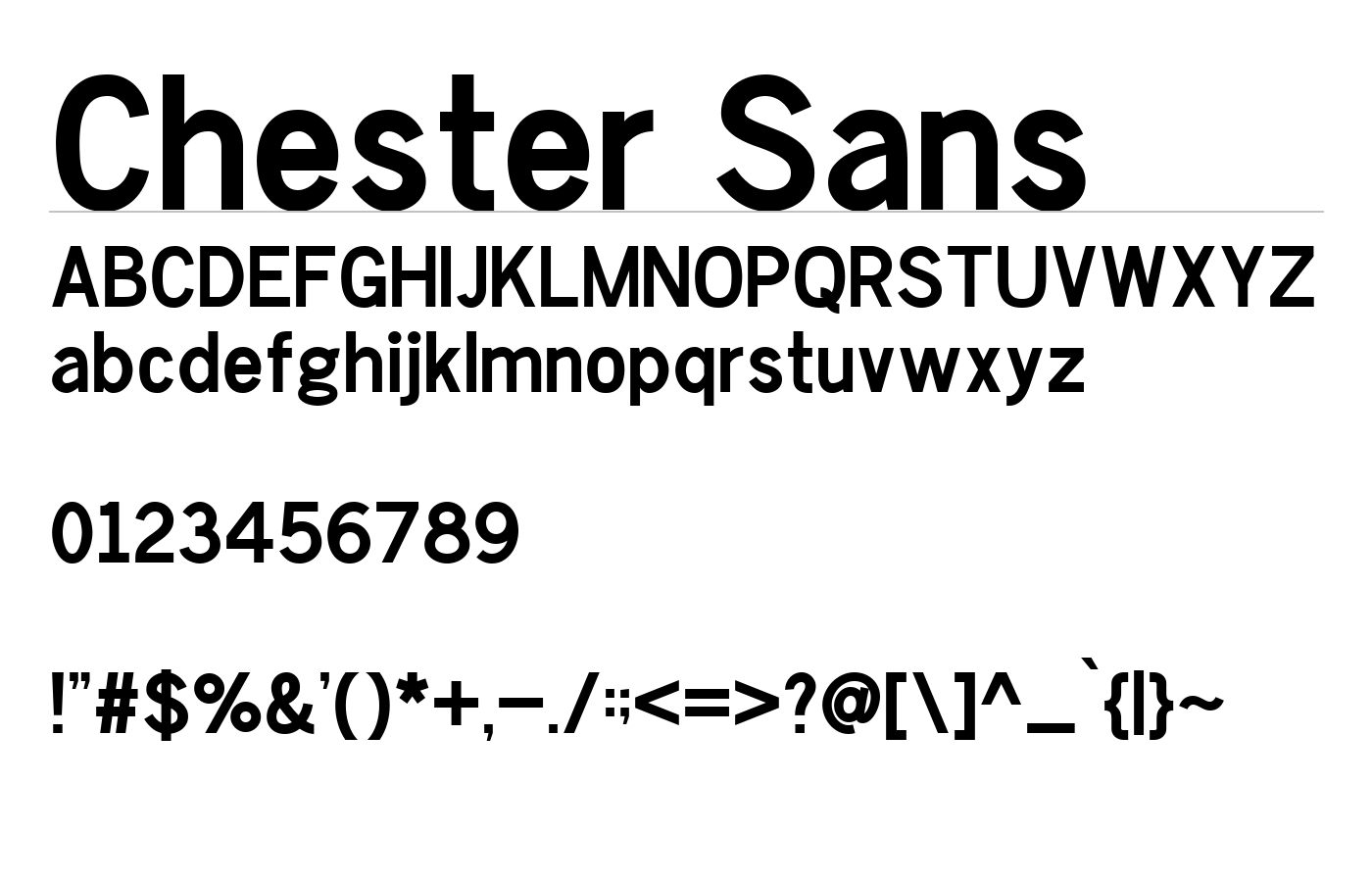 Chester Sans Font preview