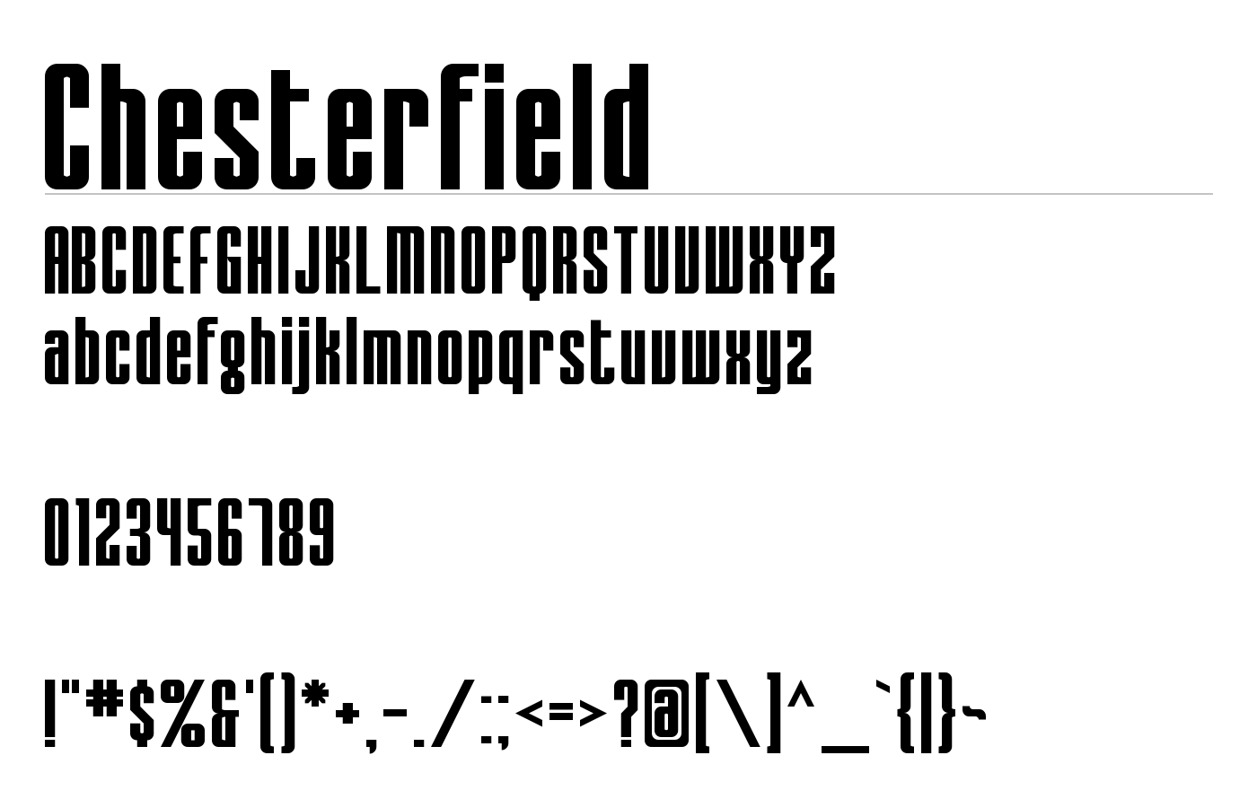 Chesterfield Font preview