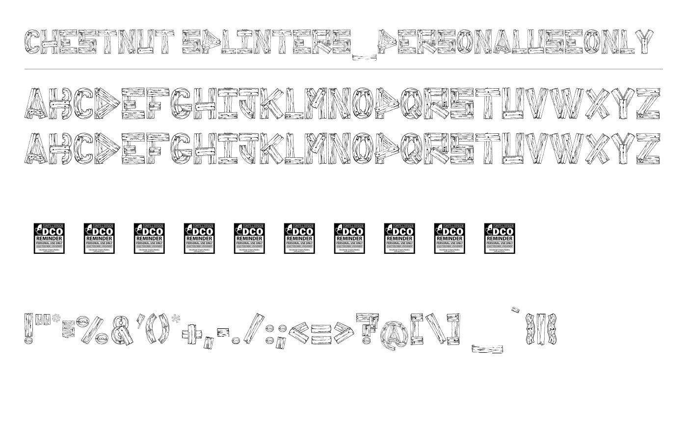 Chestnut Splinters_PersonalUseOnly Font preview