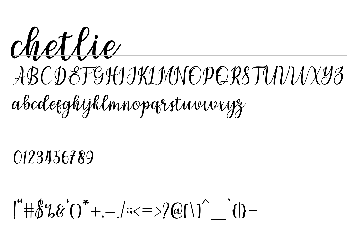 chetlie Font preview