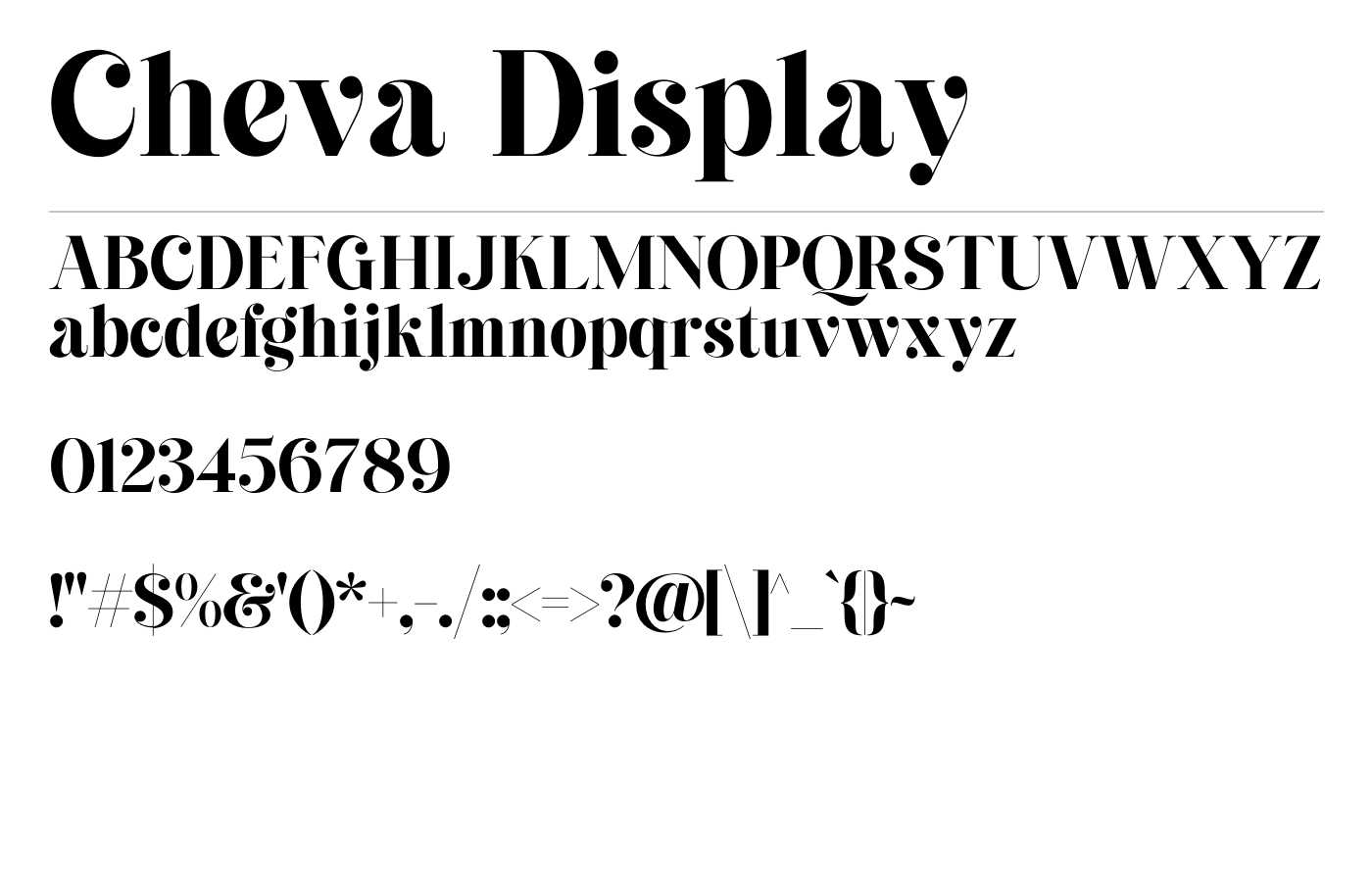 Cheva Display Font preview