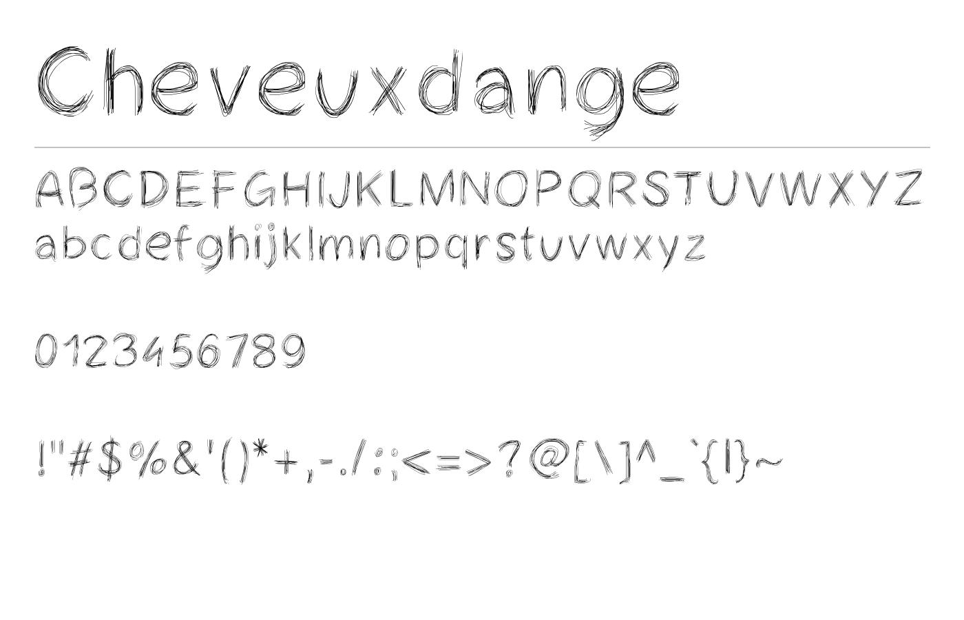 Cheveuxdange Font preview