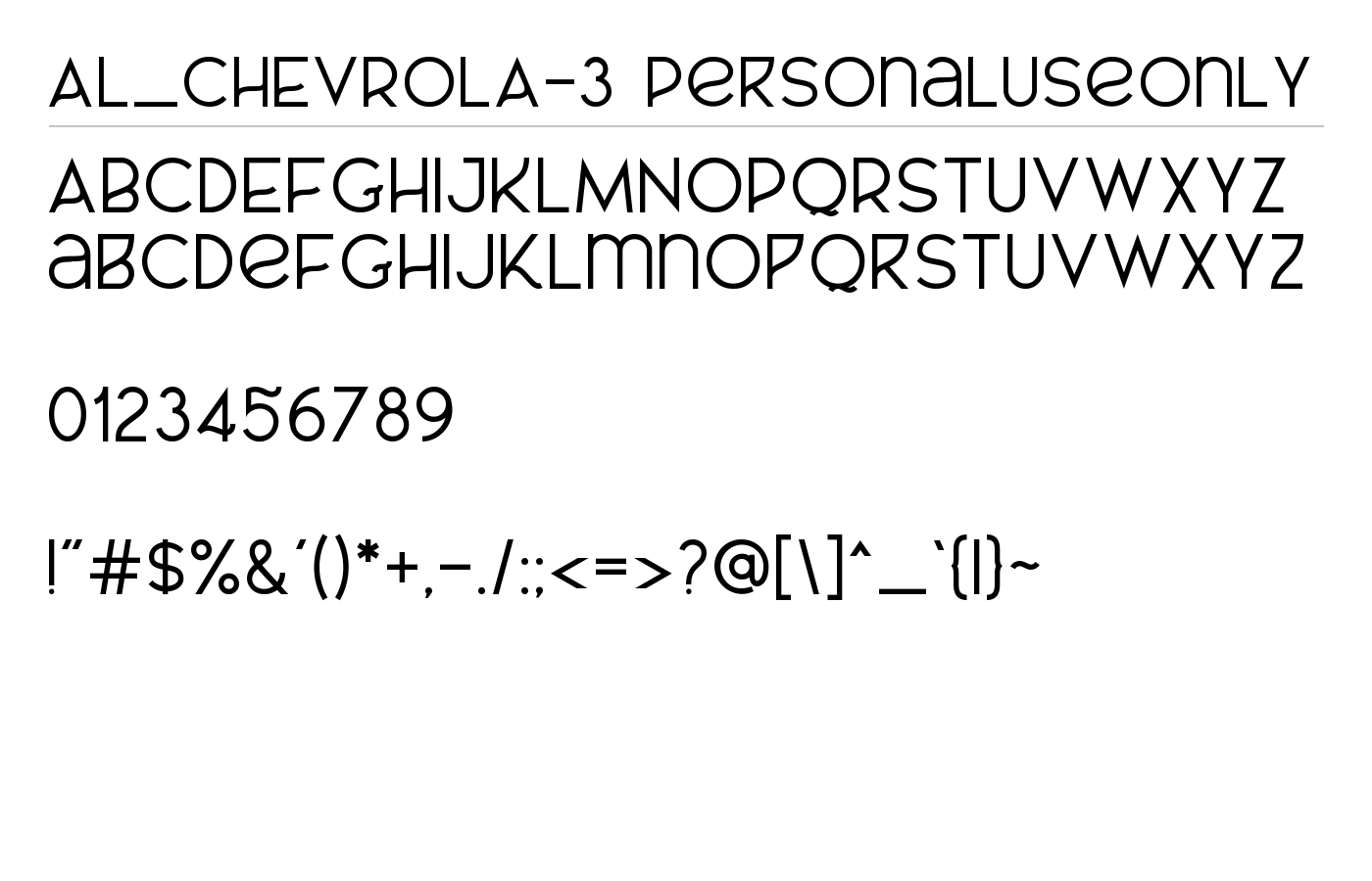 Chevrola Font preview