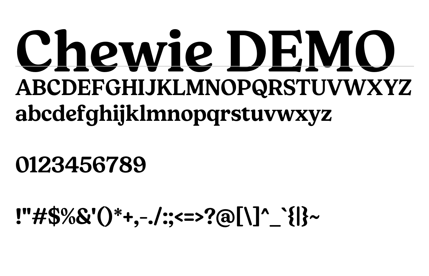 Chewie DEMO Font preview