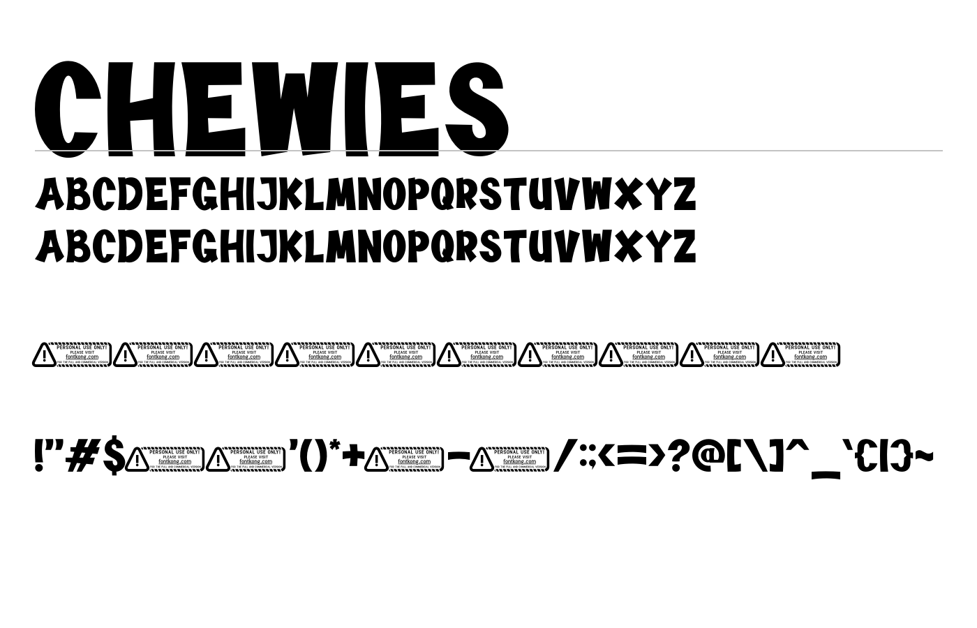 Chewies Font preview
