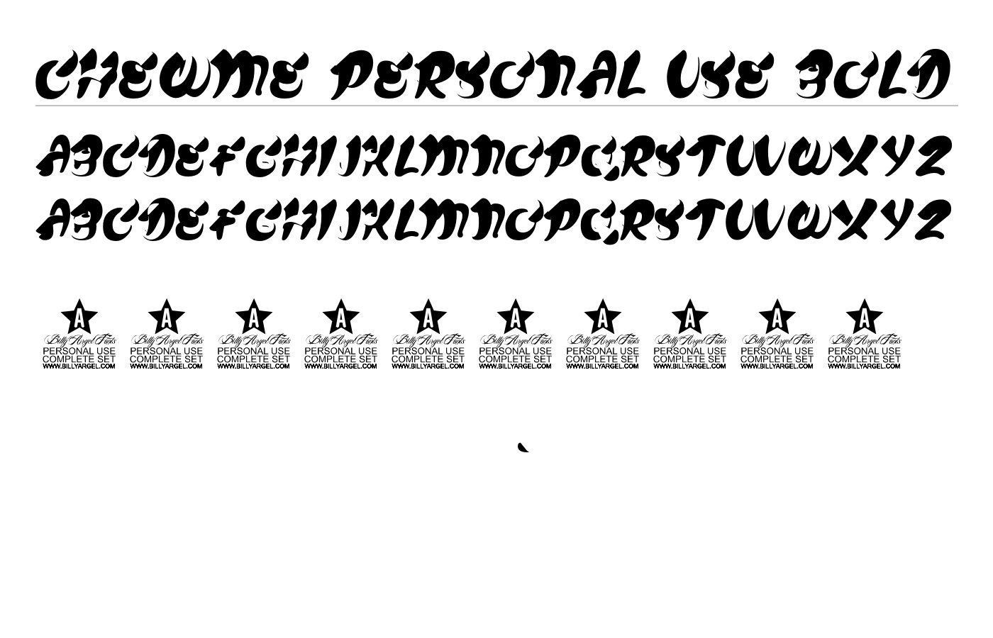 CHEWME PERSONAL USE Font preview