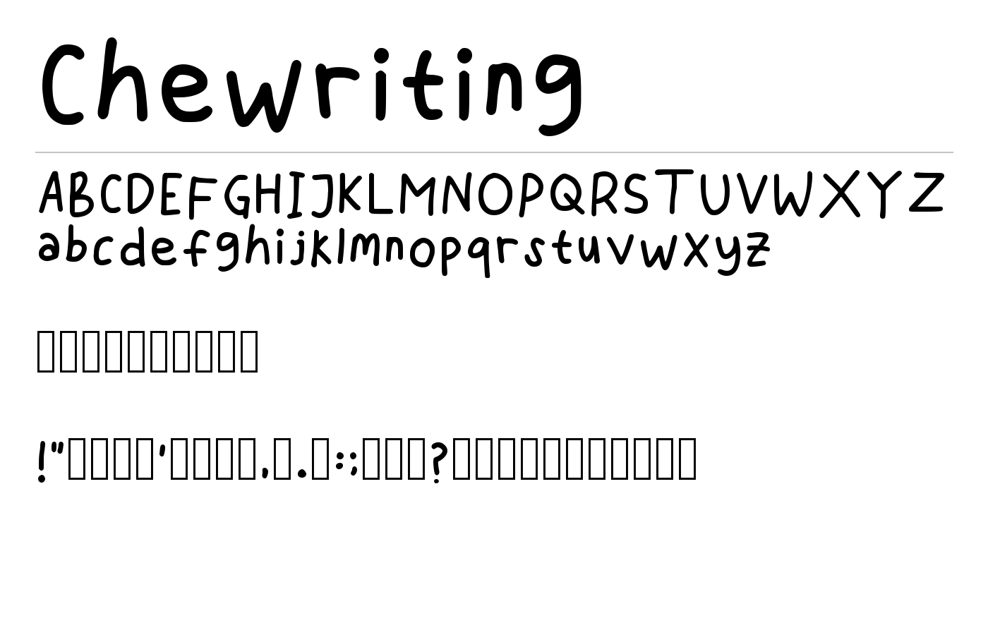 Chewriting Font preview