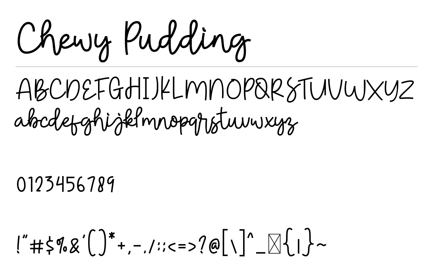 Chewy Pudding Font preview