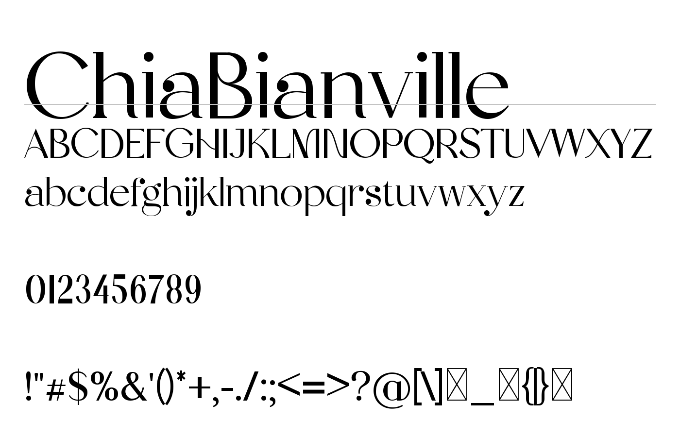 ChiaBianville Font preview