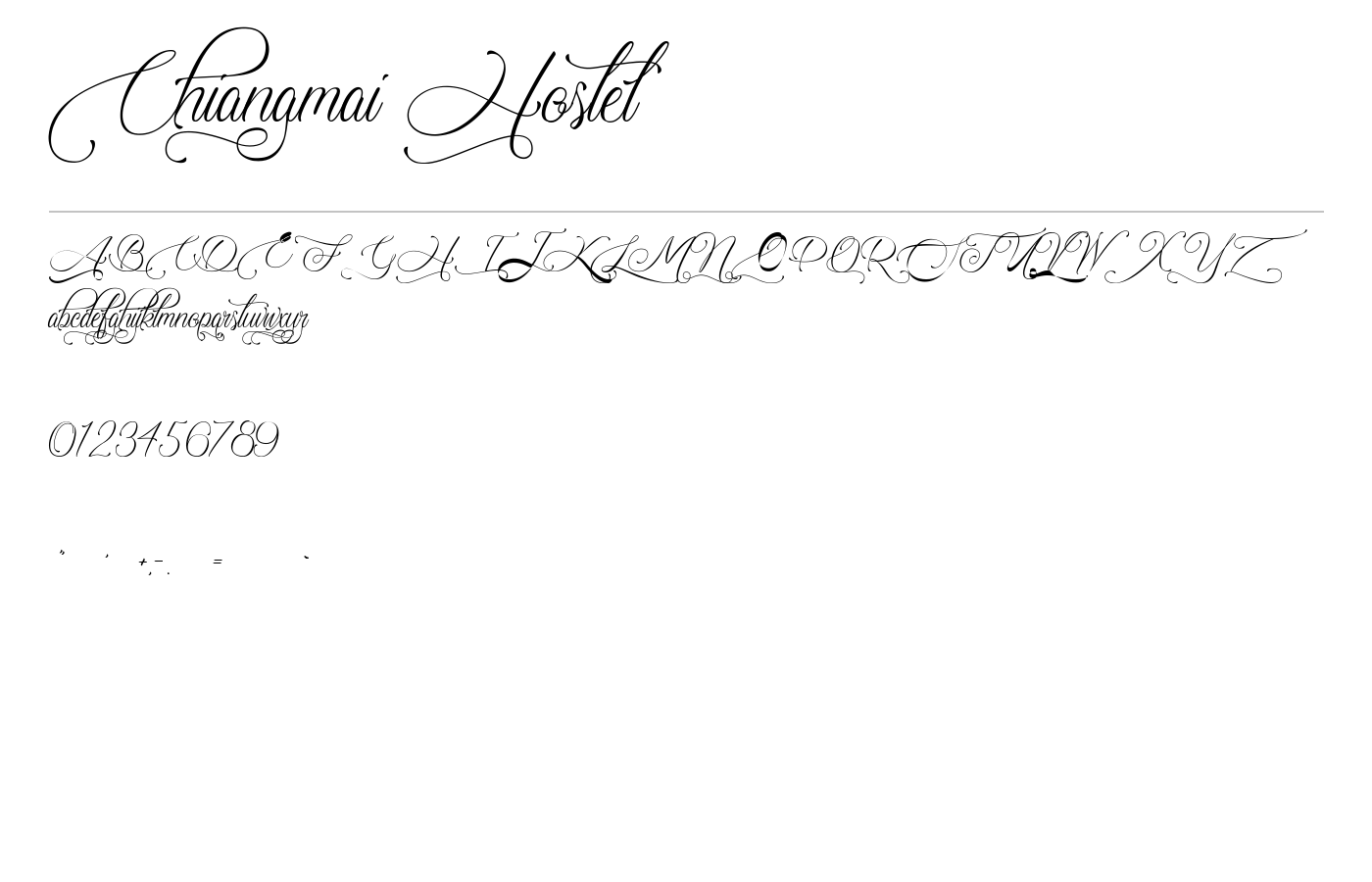 Chiangmai Hostel Font preview