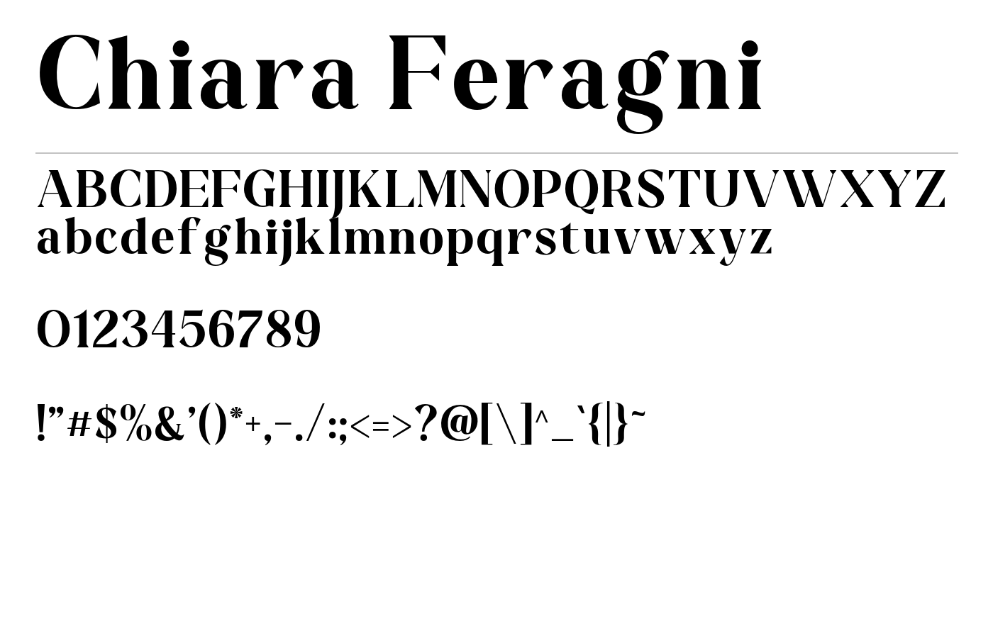 Chiara Feragni Font preview