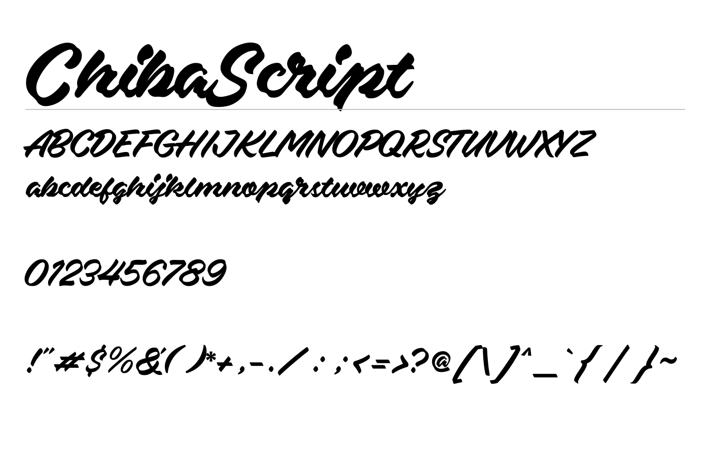 ChibaScript Font preview
