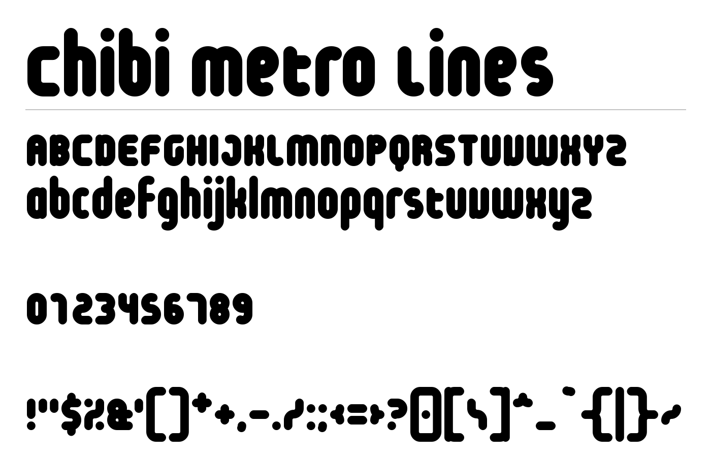 Chibi Metro Lines Font preview